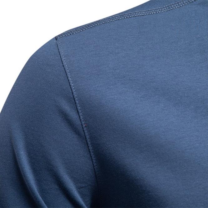 AIOPESON Premium 100% Cotton Men's Henley Collar Button T Shirt Solid Color Long Sleeve Basic New Autumn