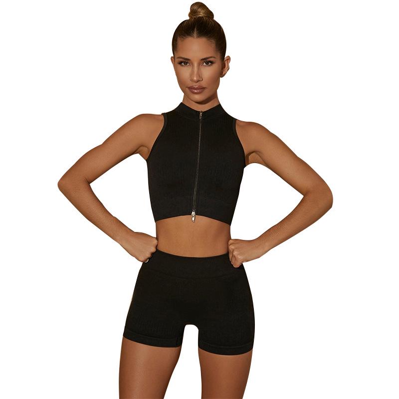Autumn & Winter Women's Quick-Dry Yoga Set - Bra, Vest & Shorts