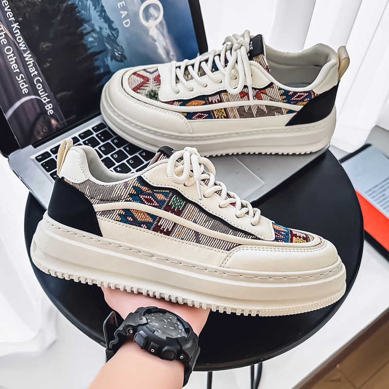 Fashion Round Tip Flatform White Mens Tennis Mary Jane Rainbow Shoes Men Blue Sneakers Men Sports Luxury Brand Outings Krasofka