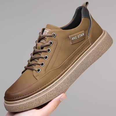 2024 herfst nieuwe heren handgemaakte online casual leren schoenen heren veters veelzijdige boardschoenen jeugd trendy schoenen heren 2152