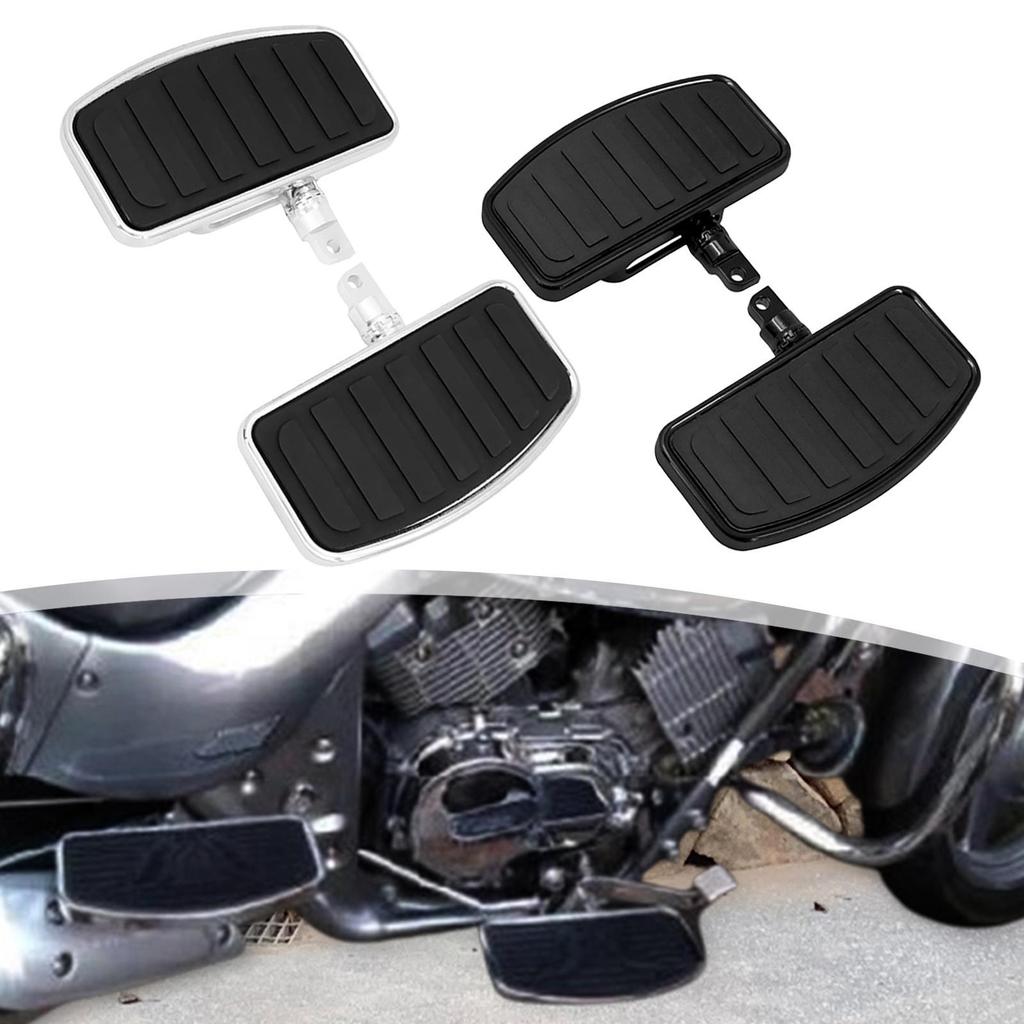 Motorcycle Footpeg Enhanced Rubber Steel Footrest Pedal Sturdy Fitting Accessory for Honda Suzuki