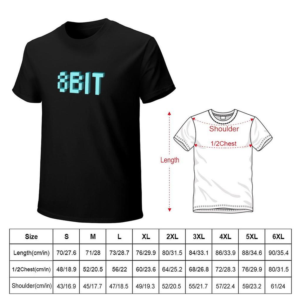 8BIT TShirt anime oversizeds blacks funny meme tshirts mens graphic tshirts