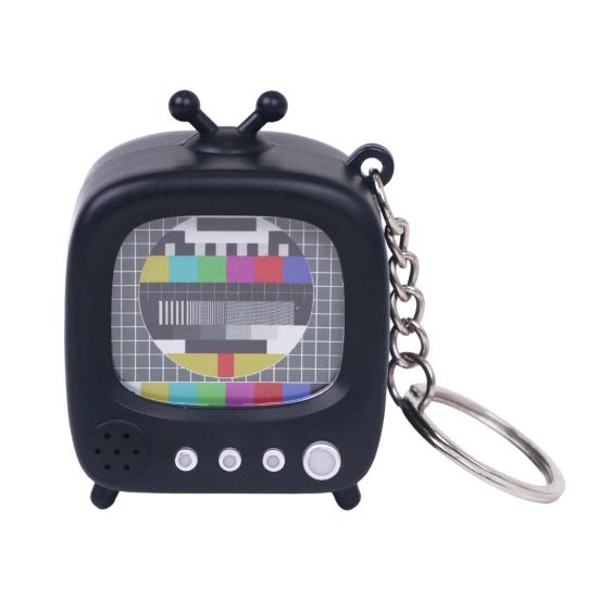 Chaveiro Micro TV Retrô Tela Luminosa Design Vintage Chaveiro com Efeitos Sonoros Clássicos Acessórios para Mochila
