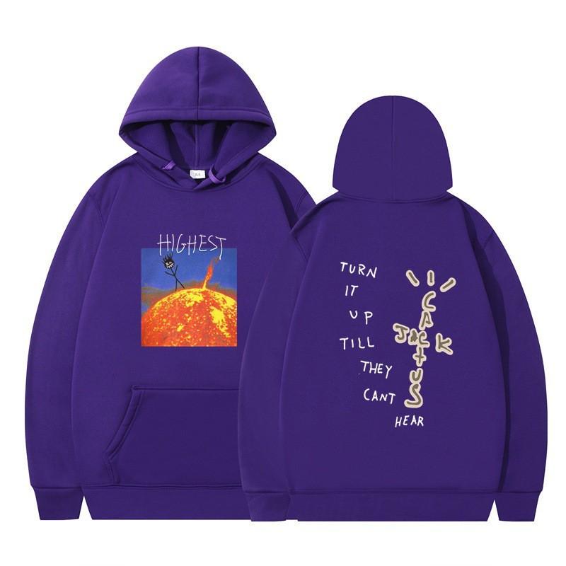 Travis Scott HITR Sun Hoodie Womens Oversized Sweatshirt Festival Streetwear