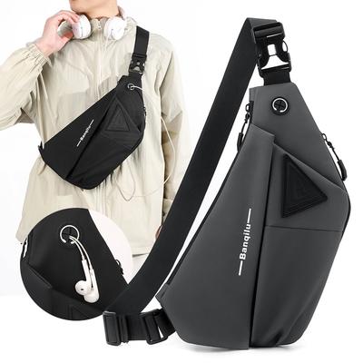 Men's Chest Bag Water-Repellent Crossbody Bag Expansion Cycling Commuter Shoulder Bag