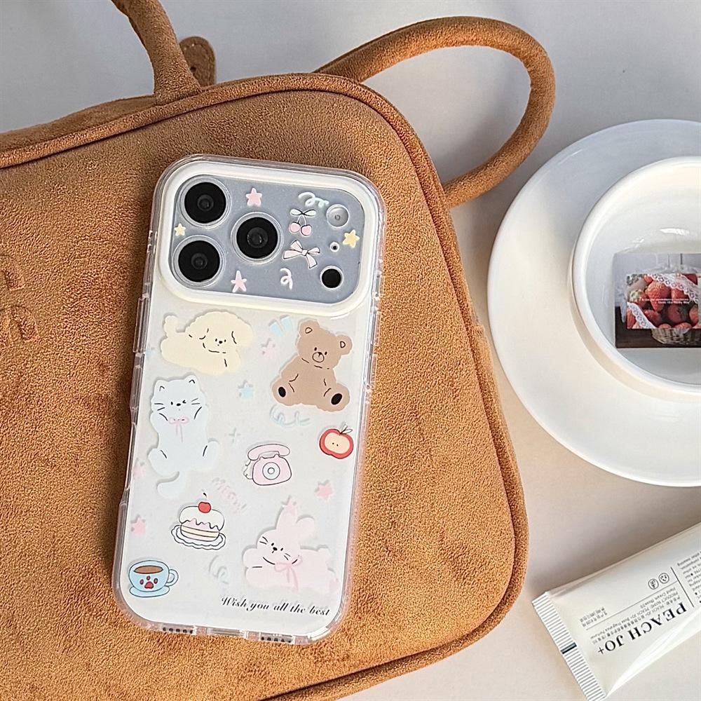 

iPhone 15 Pro/Max Cartoon Double-Layer Anti-Drop Case for Pets 17 Pro