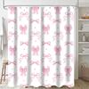 Waterproof Shower Curtain Vibranted Watercolor Bows Design Polyester Bathroom Decoration Easy To Clean