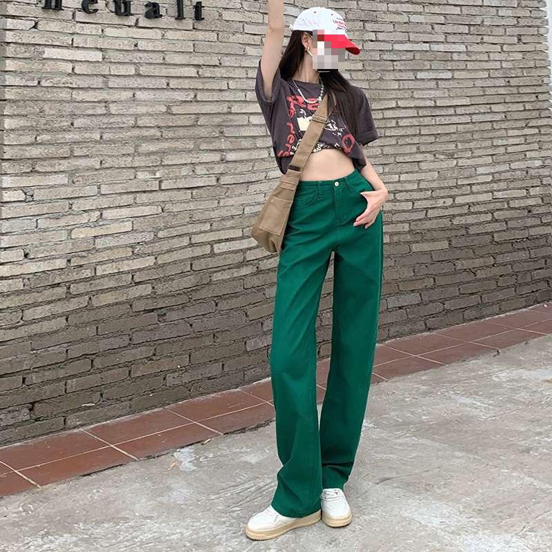 Damen American Retro Rote High-Waist Wide-Leg Jeans (Frühjahr/Sommer 2025)