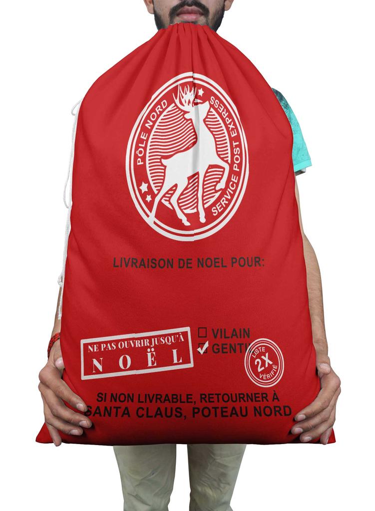 Printtoo Pack of 2 Drawstring Special Delivery Extra Large Size Christmas Sack Re-Usable Xmas Present Storage 27x20 Inch