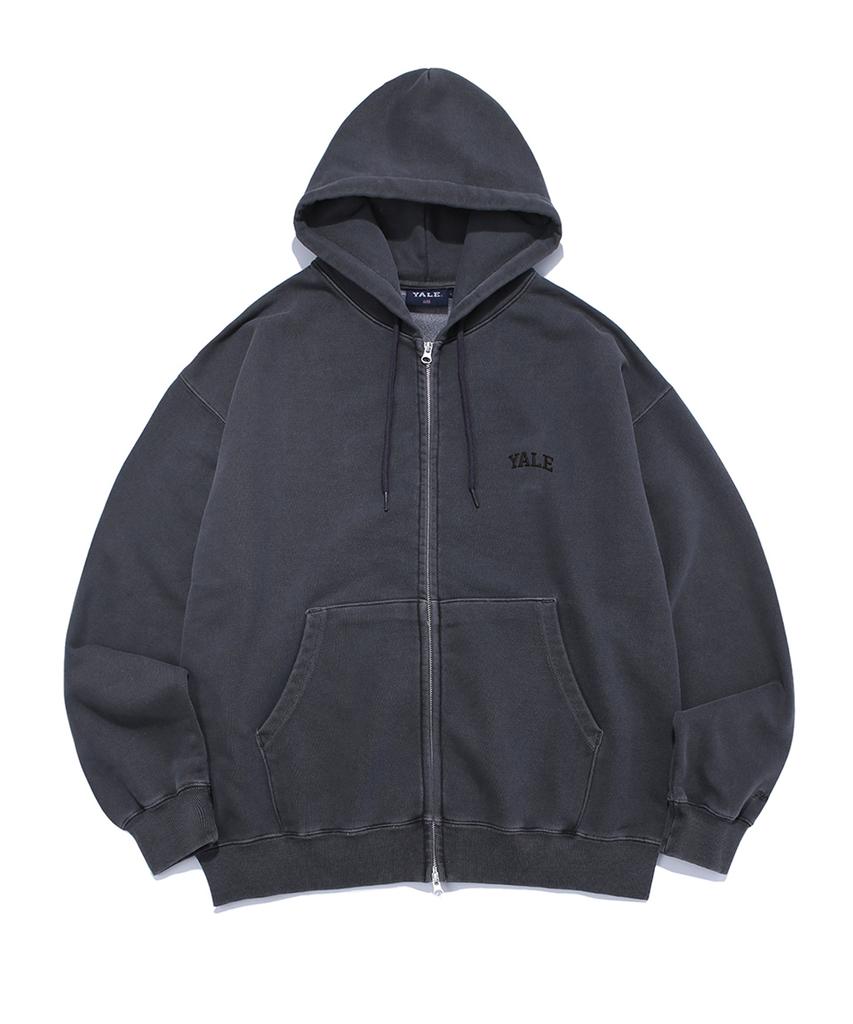 Yale Small Arch Zip-Up Hoodie_Pigment Charcoal