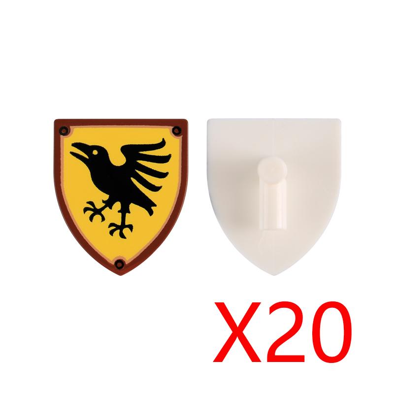 Medieval Military Castle Knight Accessories Building Block Roman Figure Soldier Crusader Viking Shield Armor Eagle Brick Toy S01