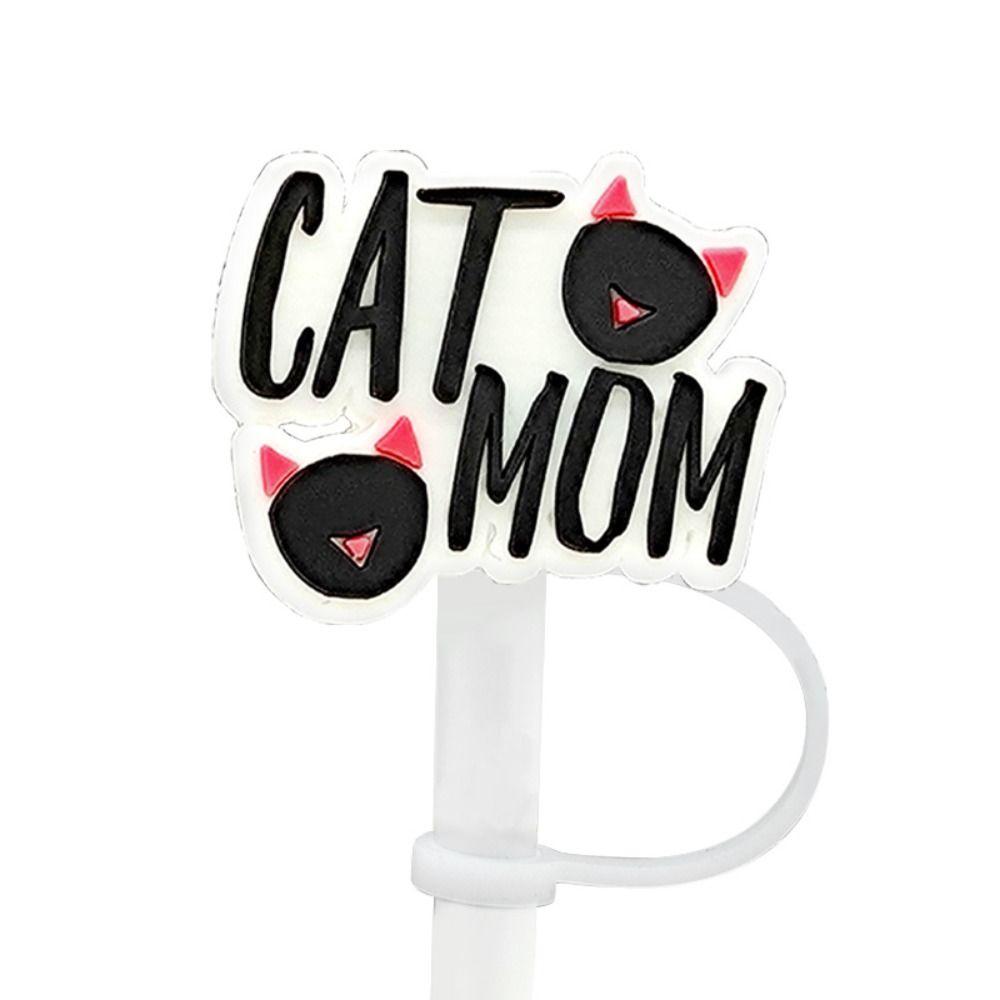 Silicone Straw Plug Cartoon Cat Drinking Dustproof Cap Creative Straw Tip Covers  Cup Accessories