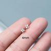 Korean Four-Leaf Clover Stud Earrings with Zirconia in Real Gold 