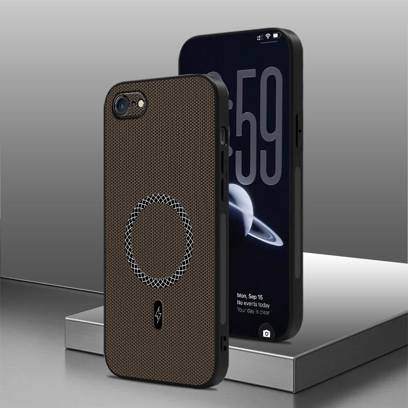 3D Leather Texture Wireless Charging ShockProof Magnetic Case For iPhone 7 8 SE 2020 2022 Phone Cover