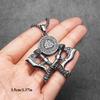 Viking Double Battle Axe Men Necklaces Stainless Steel Pendant Chain Women Punk Fashion Jewelry Accessories Gifts Wholesale