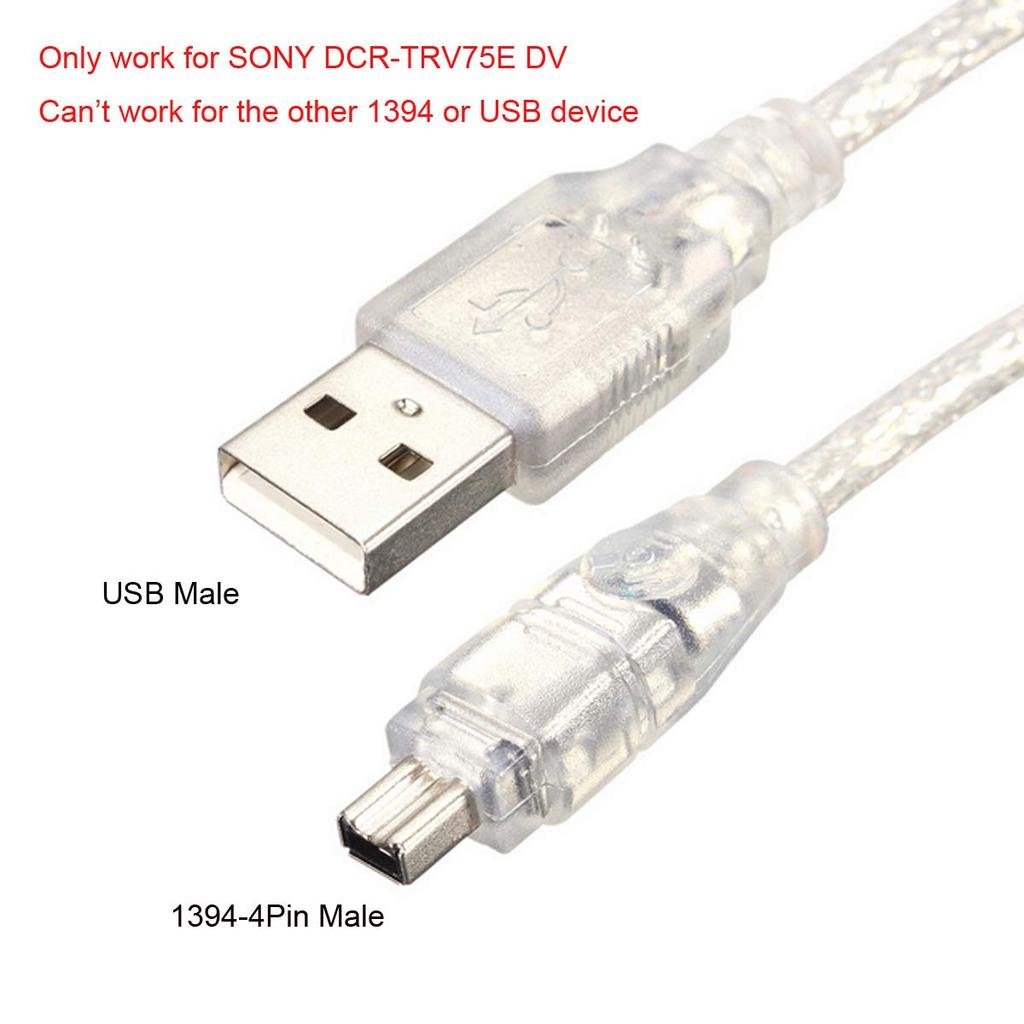 CHENYANG USB Male To Firewire IEEE 1394 4 Pin Male iLink Adapter Cord Cable for Sony DV DCR-TRV75E