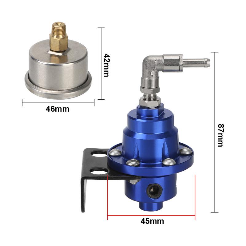 Aluminum Car Accessories Vehicle Refitting fuel Supercharger Adjustable Fuel Pressure Regulator Universal with Gauge Kit