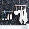 Strong Adhesive Wall Mounted 6-Hook Kitchen Bathroom Hanger Storage Rack Holder