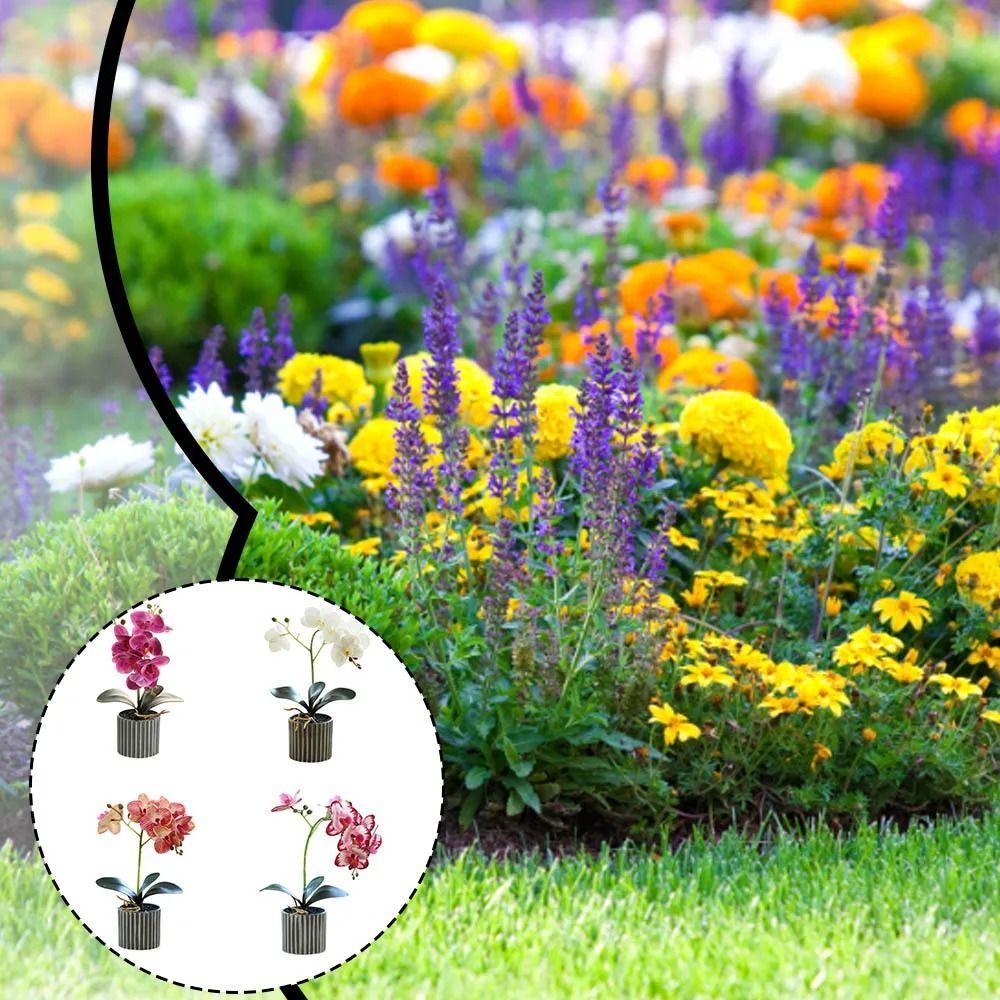 8 květin Umělá orchidejová květina Bonsai Realistická falešná orchidejová domácí zahradní dekorace