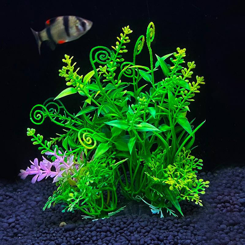 

Artificial Aquarium Plant Decor Plastic Aquatic Plant for Fish Tank Landscape Simulation Water Grass for Aquascaping and Home Aquarium Decoration One Size зелёный