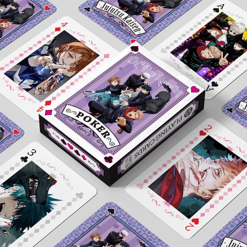 Anime Poker Toy Jujutsu Kaisen Board Game Cards Gojo Satoru Itadori Yuji Cosplay Hardcover Gift