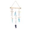 Fisch Windspiel Meeresthema Wandbehang Dekor Massivholz Hanfseil Muschel Fisch Glockenspiel für Zuhause