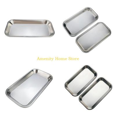 F26C Plateau Chirurgical Dentaire Plateau en Acier Inoxydable pour Instrument de Laboratoire Plateau pour Instrument Médical Organisateur pour Dentiste Salle de Bain