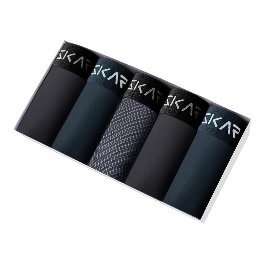 5PCs Pack 2025 Men Panties New Print Underwear Man Brand Boxer And Underpants For Homme Luxury Set Sex Polyester Shorts Slip