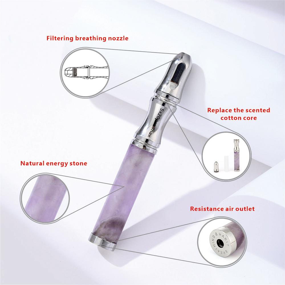 Breathing Necklace to Quit Smoking Vaping With Refillable Mint Pods Stop Smoking Aids Fidget Necklace for Anxiety Relief Adults