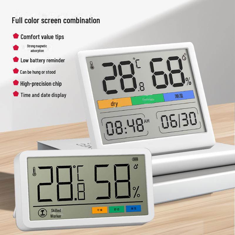 Green Forest Wall-Mounted Digital Thermometer & Hygrometer - High-Precision Indoor Display for Baby Room