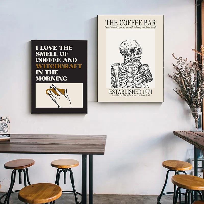 Nordic Cute Cartoon Skull Ghost Halloween Abstract Retro Posters Prints Canvas Painting Wall Art Picture Living Room Home Decor