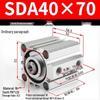 SDA Series Pneumatic Cylinders: Sizes 12 to 100mm, Stroke 35 to 90mm