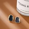 Vintage Gold Metal Line Black Luxury Earrings Women Elegant Korean Geometric Stud Earring Girls Party Jewelry