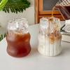 Ins Transparant Glass Cups Wave Shape Glass Cup Tea Juice Milk Coffee Mug Heat-resistant Tumbler Drinkware Glasses Stripe Mug