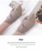 Women's Shell Pattern Knitted Fingerless Gloves – 100% Pure Wool, Thick & Warm for Autumn/Winter, Fashionable Student Style