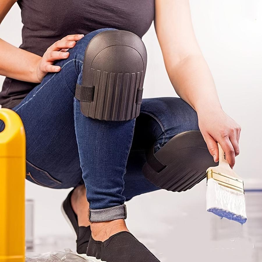 1 Pair Non-Slip Work Knee Pads for Men and Women with Thick Soft Foam Padding, Strong Straps and with Easy-Fix Clips