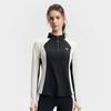 FILA Fitness Casual Simple Versatile Elastic Comfortable Spliced Half-Zip Knitted Long Sleeve T-Shirt Women Tops A11W541205FBK