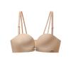 Women's Anti-Slip Push-Up Strapless Bra with Front Buckle and Padded Bandeau for Beautiful Back