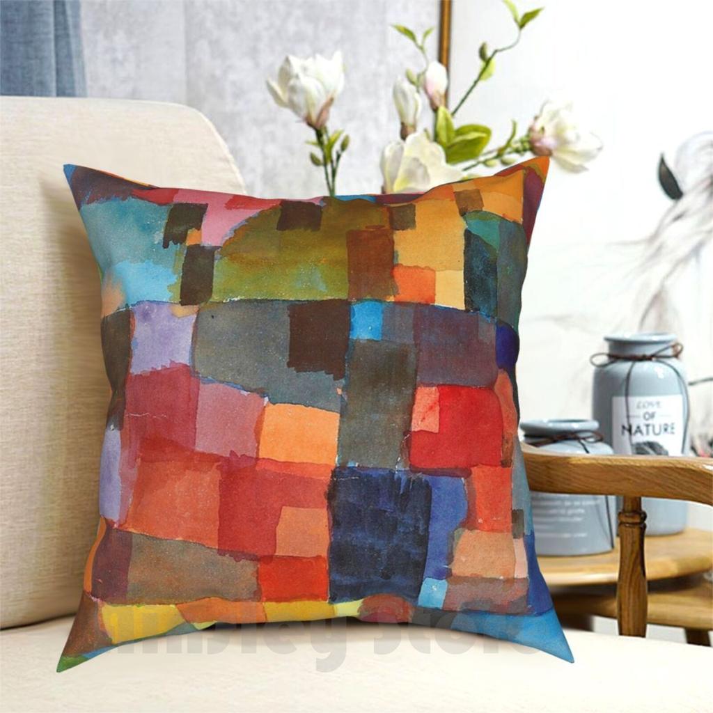 Paul Klee Raumarchitekturen Pillow Case Printed Home Soft DIY Pillow Cover German Germany Oil Fine Abstract Lines