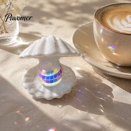 Small Desktop Sculpture Disco Snail Figurine, Retro 70s Ball Table Statue, 3D Unique Gift for Her Glitter Mirror Ornament Home Office Shelf