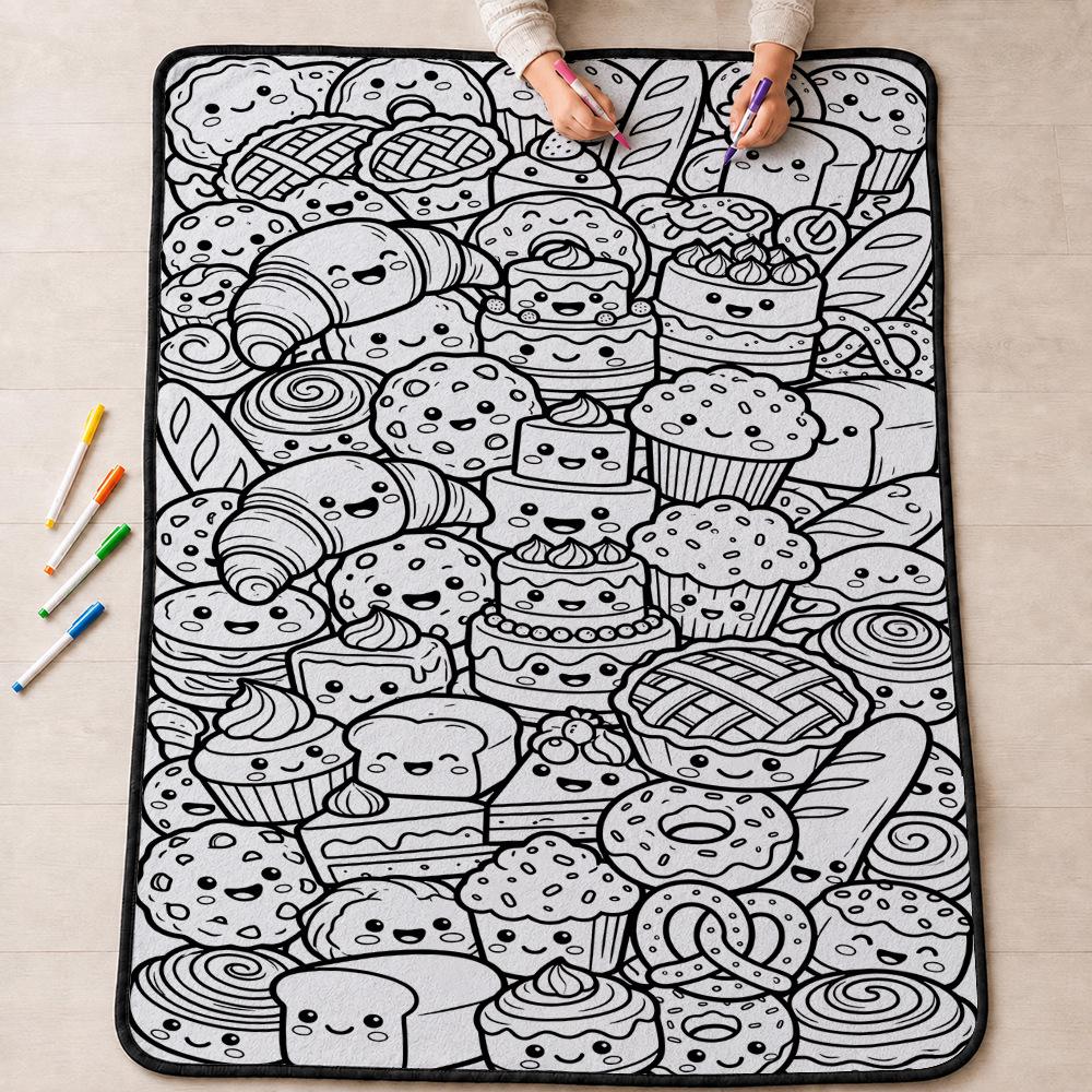 Cross-stitch DIY Fun Graffiti Blanket – Hand-painted Coloring Gift Blanket