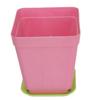 6cm * 6cm Square Plastic Flower Pot Tray Colorful Durable Resin Plant Flower Pot Gloss Planter Home Garden Decoration 5 Pcs