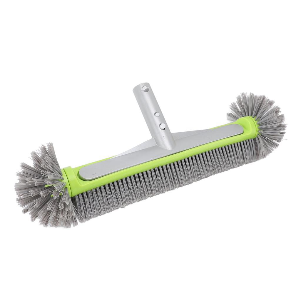 17.5 Inch Pool Brush Head, Wall, Floor, Corner and Tile Brush with 7 Rows of Premium Nylon  , Aluminum Frame with EZ Clip for Pools and