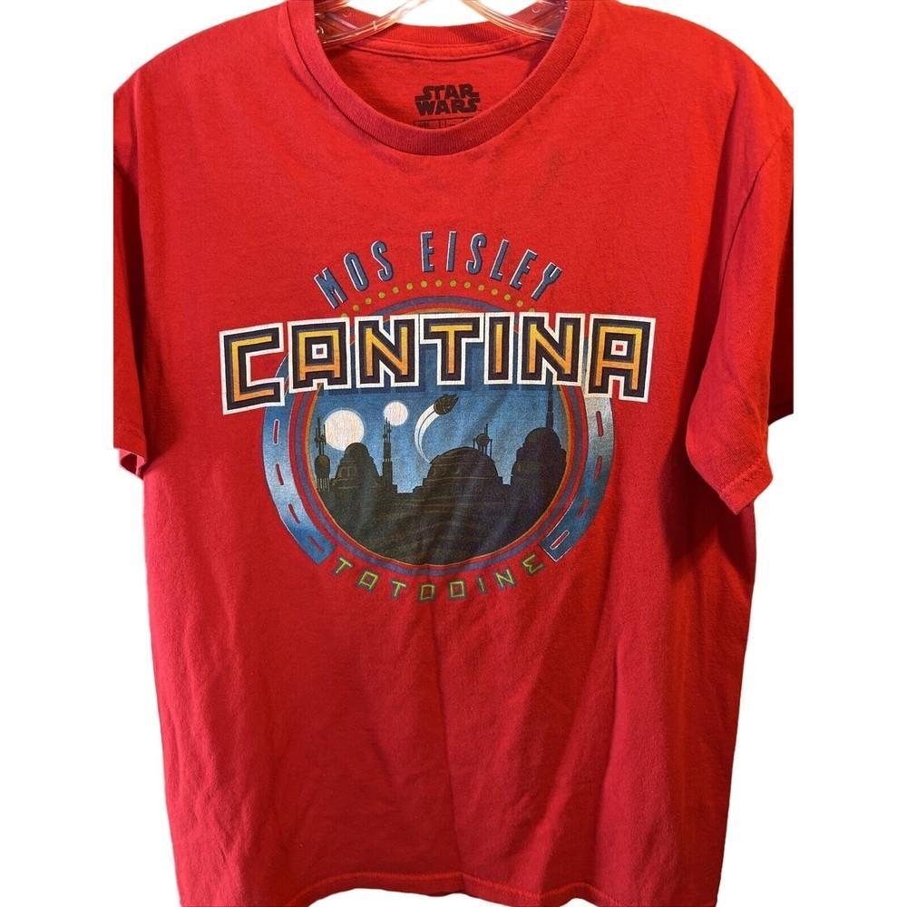 Мужская футболка Star Wars M Красная с графическим принтом Mos Eisley Cantina Tatooine, короткий рукав, хлопок 2XL