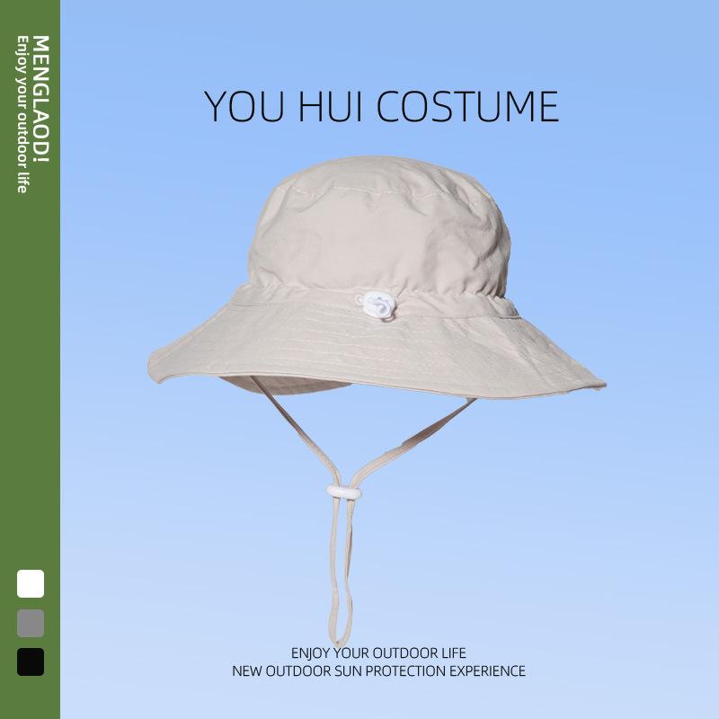 Barn enfärgad bucket hat sommar stor brätte UV-skydd solhatt söt baby mode mångsidig strandhatt