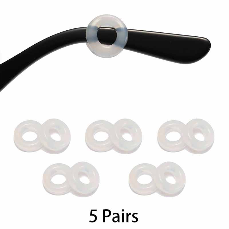 KAMMPT 5 Pairs/lot Non-slip Silicone Ear Hooks for Eyewear Soft Anti Slip Ear Hooks Glasses Accessories Anti-fall Eyewear Holder