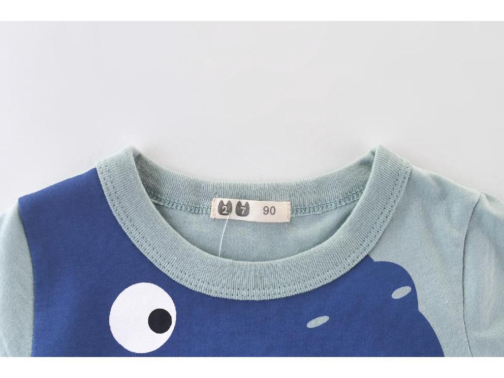 27kids Korean Dinosaur T-Shirt for Boys - Summer Short-Sleeve Children's Clothing
