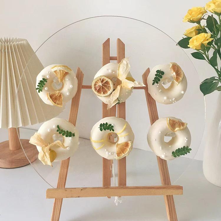 Acrylic Donut and Dessert Display Stand for Weddings - Wood Stand for Table Decor and Ice Cream Cone Holder.