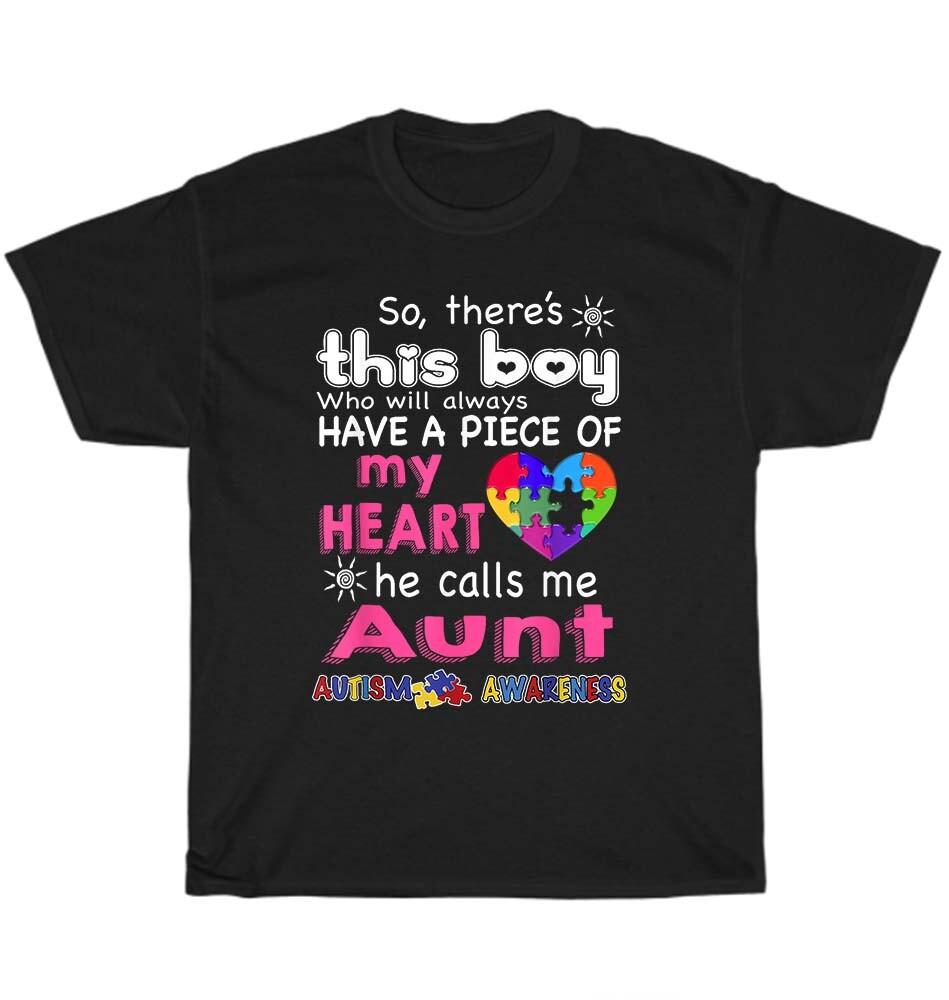 

There s This Boy He Calls Me Aunt Autism Awareness T-Shirt Unisex Tee Gift NEW M