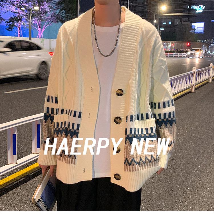Korean-Style Thick Knitted Sweater: Casual Autumn/Winter Cardigan for Men & Couples